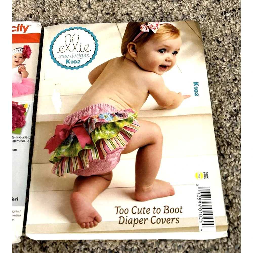 Simplicity #1956 & Elle #K102 baby tutu & appliques sewing patterns (both uncut)